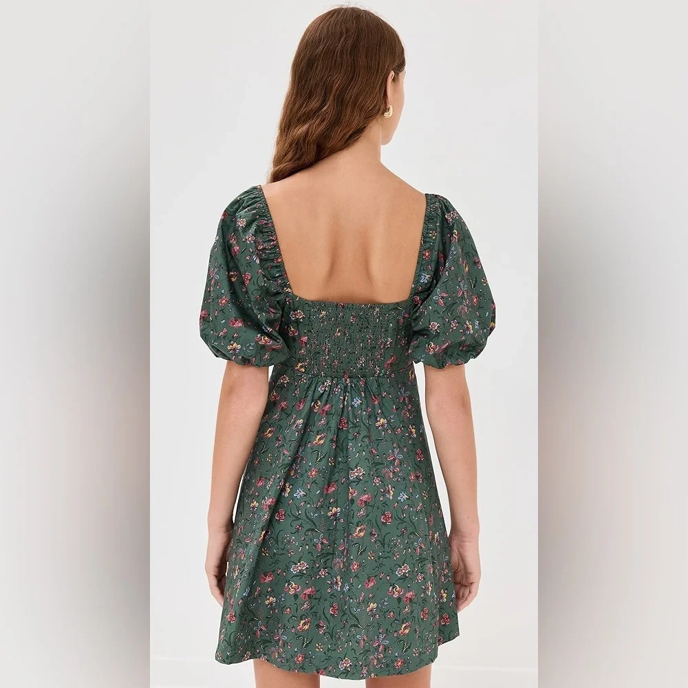 Hill House Mini Dress in Forest Green Floral - Picture 3 of 6